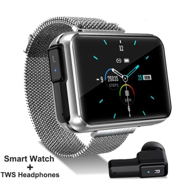 Smart watch 2 em 1 com fone de ouvido Bluetooth integrado.